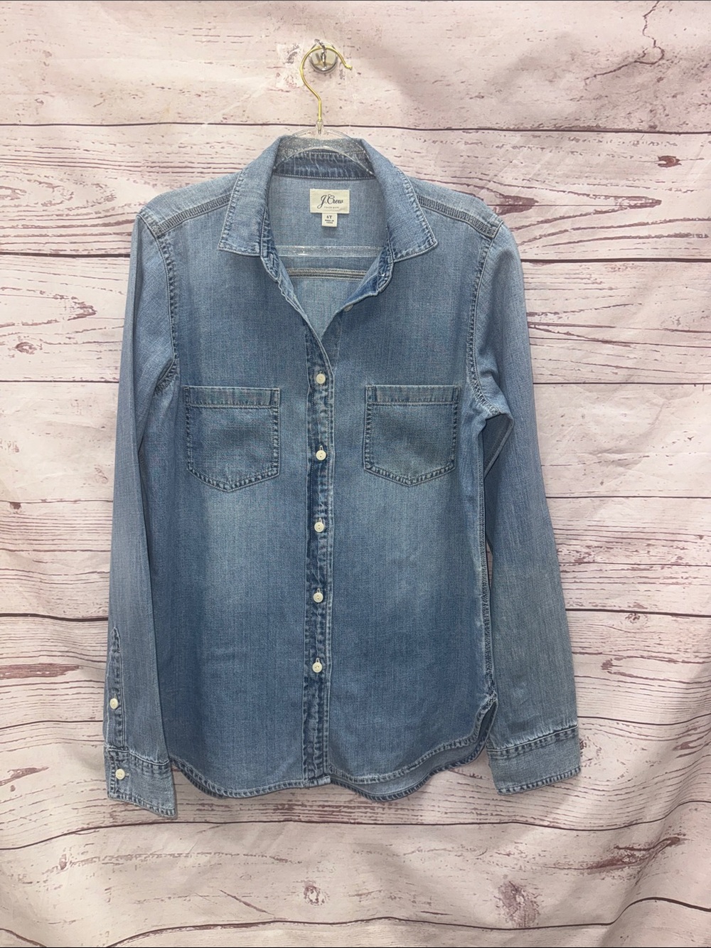 J. Crew Light Blue Denim Button-Up Shirt Size 6T